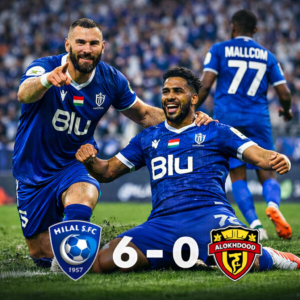احتفال الهلال بفوز ساحق 6-0